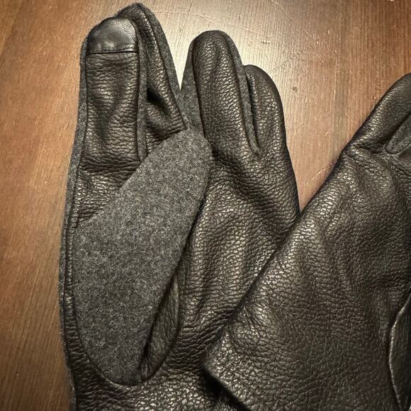 GAP Men’s Black Wool & Leather Smartphone Gloves L/XL Winter Touchscreen - Picture 7 of 12